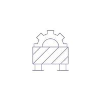 under construction road block icon vector