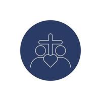 christian worship cross love icon vector