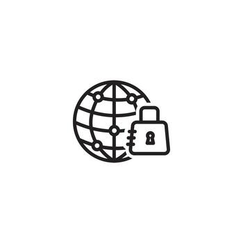 Web internet security lock icon vector