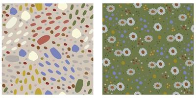 Vector set of two abstract floral patterns.