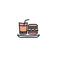 Drinks juice and burger icon vector