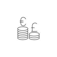 stock euro currency icon vector