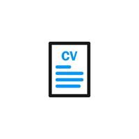 Creative CV icon or curriculum vita icon vector