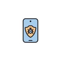 Smart mobile phone bug fixes icon vector