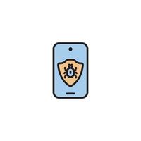 Smart mobile phone bug fixes icon vector