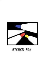 Stencil pen icon logo design illustration vector