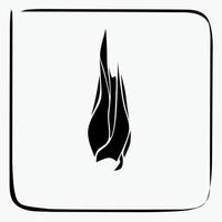 vector graphic design illustration of a simple fire logo icon symbol with a silhouette concept as a fire hazard warning sign