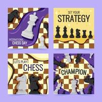 tarjeta del día internacional del ajedrez vector
