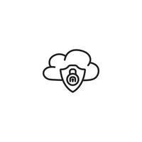 cloud security lock icon vector