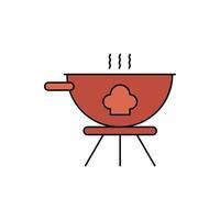 Creative cooking pan icon vector