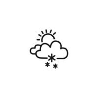 Awesome weather cloud with sun icon outline vector