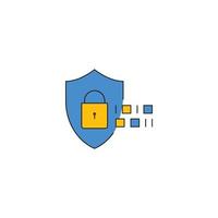 cyber security lock icon vector