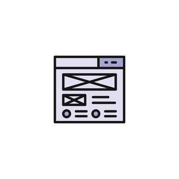 information web page wireframe icon vector
