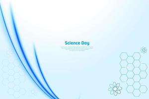 Happy science day design background with technology  and geometric elements vector. vector