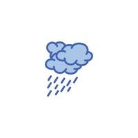 bad weather cloud with rain icon outline vector