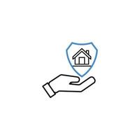 Modern Home insurance icon vector