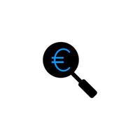 Euro audit, find icon vector