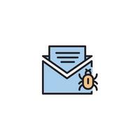 Bug Mail Line Icon vector