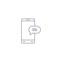 Chat communication on mobile icon vector