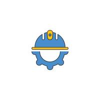 construction engineering worker helmet icon vector
