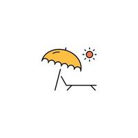 Summer beach sun umbrella icon vector