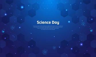 Celebration elegant world Science Day background with geometric, technology and innovation element. vector