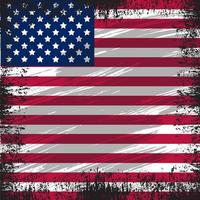 bandera ondulada realista del diseño del día de la independencia americana con vector de estilo de trazo de pincel