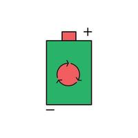 garbage battery recycling icon vector