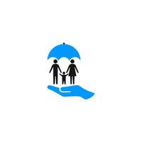 Creative life insurance family icon vector