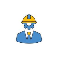 Industrial construction engineer icon vector