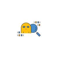 cyber bug finding icon vector