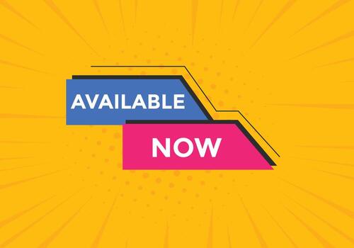 available now button. available now text template for website. available now icon flat style vector