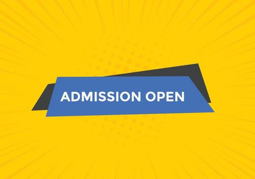 Admission open banner. Admission open banner text web button template. vector