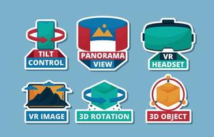 Virtual Universe Technology Sticker Set vector