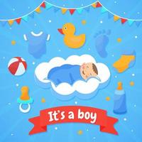 Baby Boy Born Day Concept vector