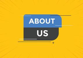 About us button. About us text template for website. About us icon flat style vector