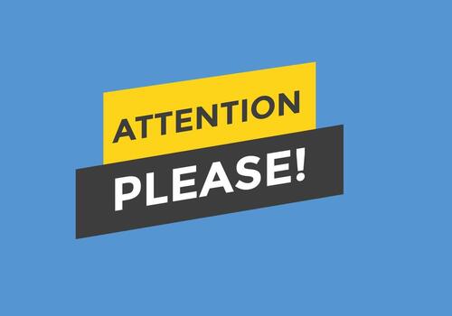 Attention please button. Attention please text template for website. Attention please icon flat style vector