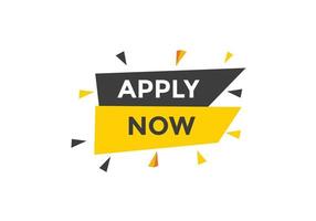 Apply now button. Apply now template for website. Apply now icon flat style vector