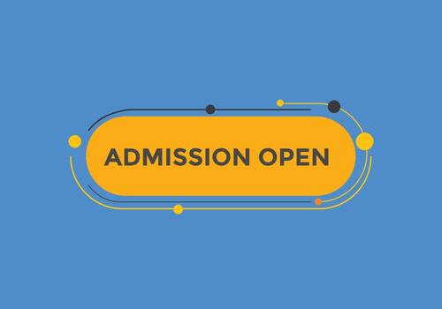 Admission open banner. Admission open banner text web button template. vector