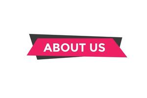 About us button. About us text template for website. About us icon flat style vector