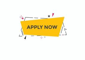 Apply now button. Apply now template for website. Apply now icon flat style vector