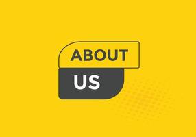 About us button. About us text template for website. About us icon flat style vector