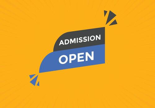 Admission open banner. Admission open banner text web button template. vector