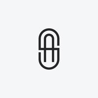 Letter AS, SA monogram logo design template. vector