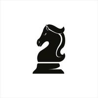 plantilla de silueta de diseño de logotipo de semental de caballo de caballero de ajedrez negro. vector