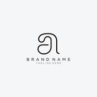 Initials letter A logo design modern line art template. vector