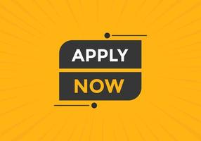 Apply now button. Apply now template for website. Apply now icon flat style vector