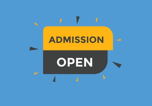 Admission open banner. Admission open banner text web button template. vector