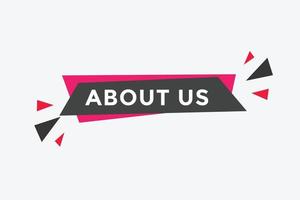 About us text web button template. About us sign icon label colorful vector