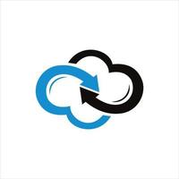 Cloud connecting logo vector icon illustration design